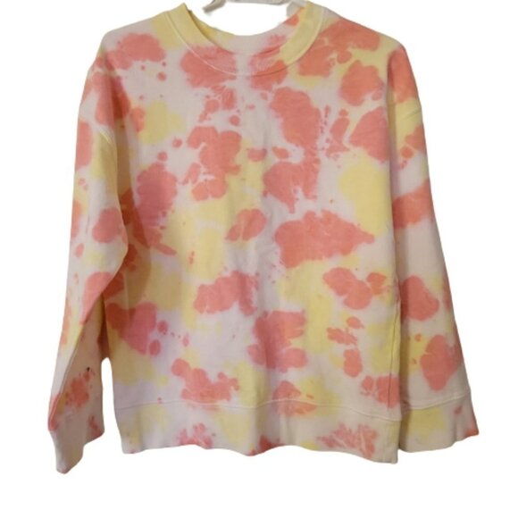 BP NWT Oversize sweatshirt,  tie dye colors, pink Yellow and white - Picture 1 of 4